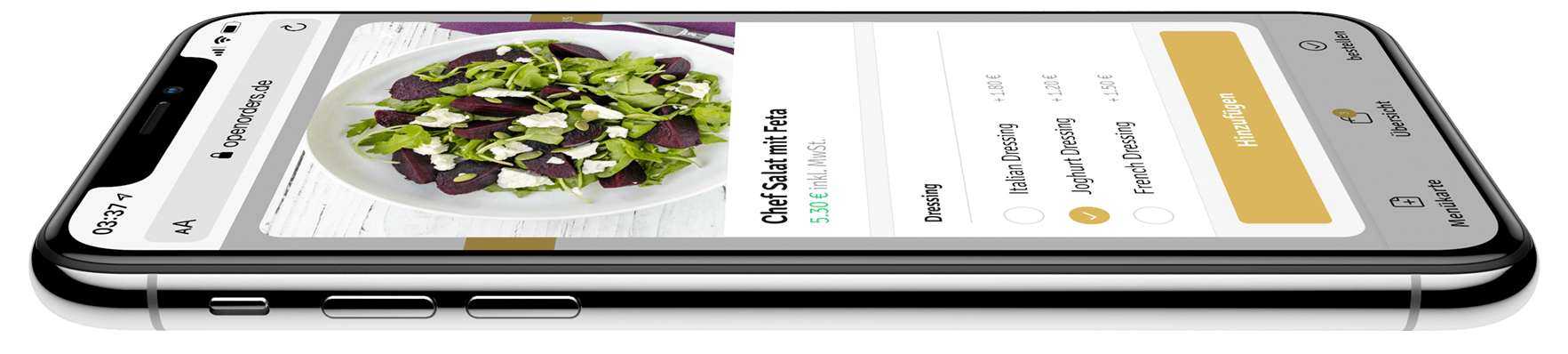 OpenOrder Webapp mit integrierter Menükarte