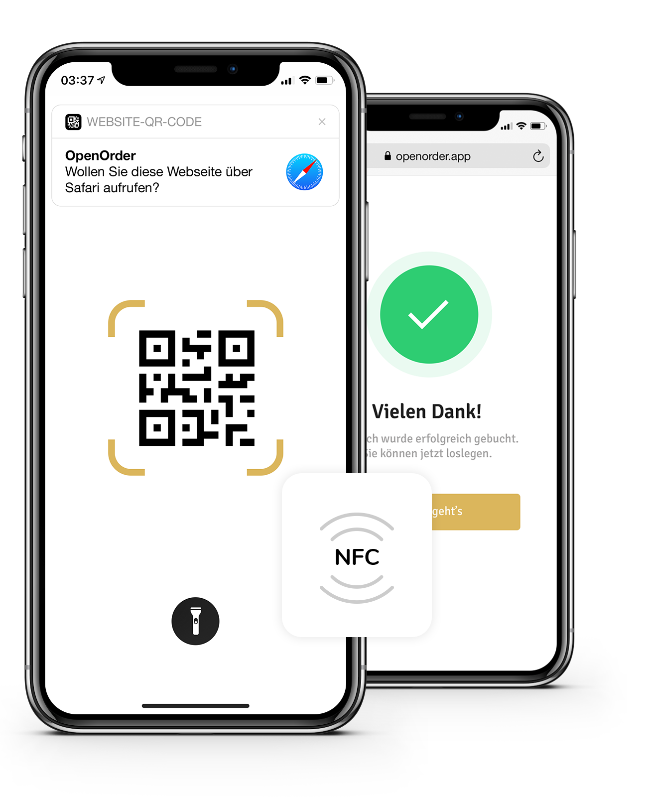 Selbstständige Buchung eines Tisches via QR-Code oder NFC Chip